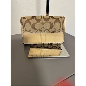 Coach  Brown Canvas Bifold Wallet